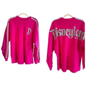 Disney Parks Spirit Jersey Disneyland Resort Pink Glitter Stripe Medium M